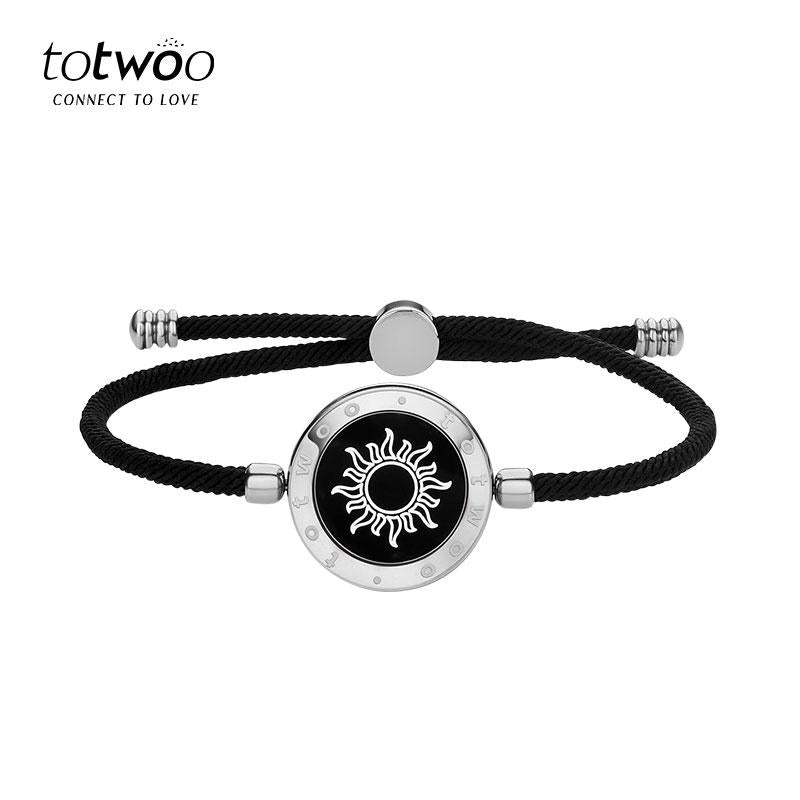 Totwoo Long Distance Touch Bracelet with Milan Rope Sun&Moon Single One Functional Love Connect Gift for Boyfriend or Girlfriend or Your Familay