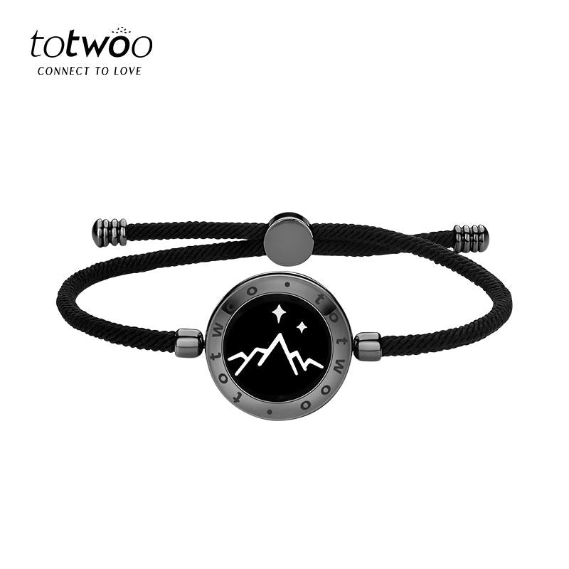 Totwoo Long Distance Touch Bracelet with Milan Rope Sun&Moon Single One Functional Love Connect Gift for Boyfriend or Girlfriend or Your Familay