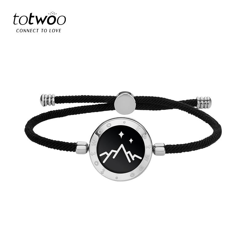 Totwoo Long Distance Touch Bracelet with Milan Rope Sun&Moon Single One Functional Love Connect Gift for Boyfriend or Girlfriend or Your Familay
