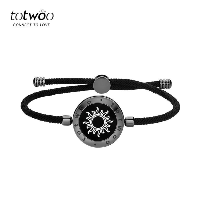 Totwoo Long Distance Touch Bracelet with Milan Rope Sun&Moon Single One Functional Love Connect Gift for Boyfriend or Girlfriend or Your Familay