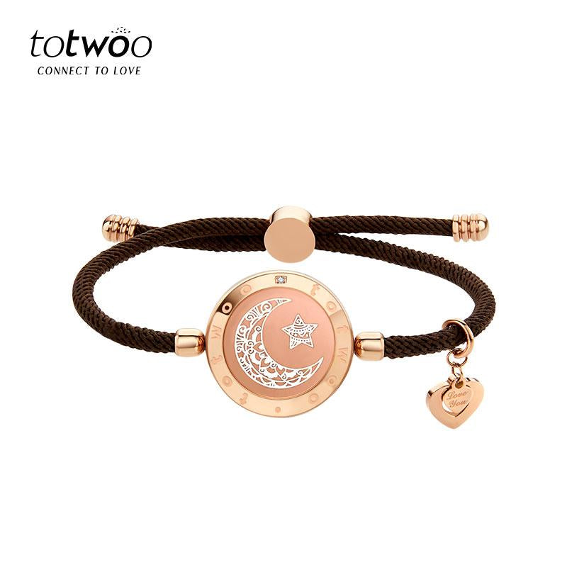 Totwoo Long Distance Touch Bracelet with Milan Rope Sun&Moon Single One Functional Love Connect Gift for Boyfriend or Girlfriend or Your Familay