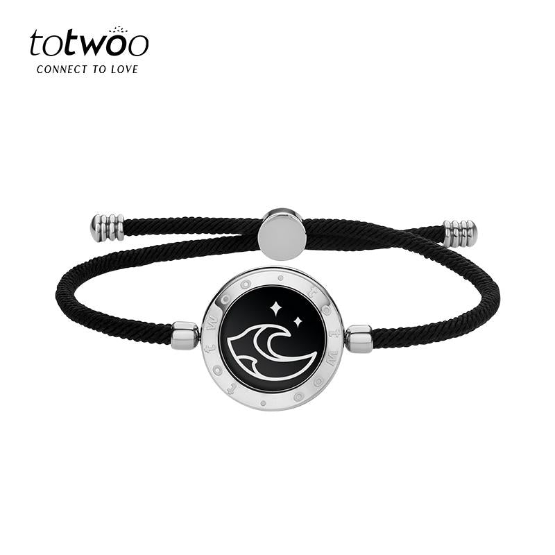 Totwoo Long Distance Touch Bracelet with Milan Rope Sun&Moon Single One Functional Love Connect Gift for Boyfriend or Girlfriend or Your Familay