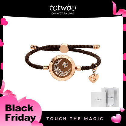Totwoo Long Distance Touch Bracelet with Milan Rope Sun&Moon Single One Functional Love Connect Gift for Boyfriend or Girlfriend or Your Familay
