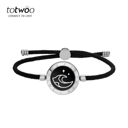 Totwoo Long Distance Touch Bracelet with Milan Rope Sun&Moon Single One Functional Love Connect Gift for Boyfriend or Girlfriend or Your Familay